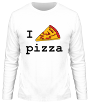 Мужская футболка длинный рукав Я люблю пиццу фото