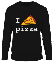 Мужская футболка длинный рукав Я люблю пиццу фото