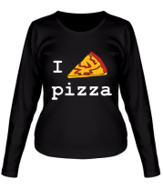 Женская футболка длинный рукав Я люблю пиццу фото