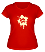 Женская футболка Стекающий цветок glow
