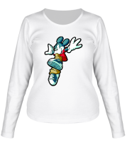 Женская футболка длинный рукав Микки Маус прыгает фото