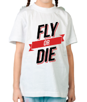 Детская футболка Fly or Die фото