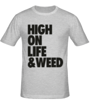 Мужская футболка High on Life & Weed фото