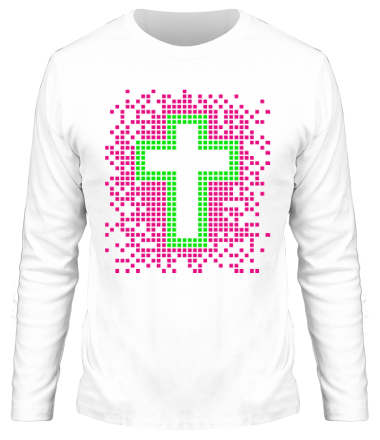 Мужская футболка длинный рукав Pixel Cross