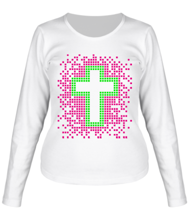 Женская футболка длинный рукав Pixel Cross