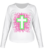Женская футболка длинный рукав Pixel Cross фото