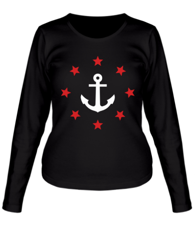 Женская футболка длинный рукав Anchor Stars