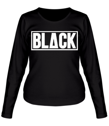 Женская футболка длинный рукав Black