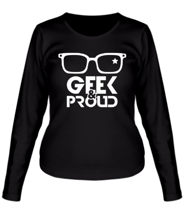 Женская футболка длинный рукав Geek & Proud