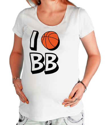 Футболка для беременных I love Basketball