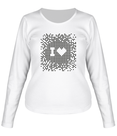 Женская футболка длинный рукав I love Pixel