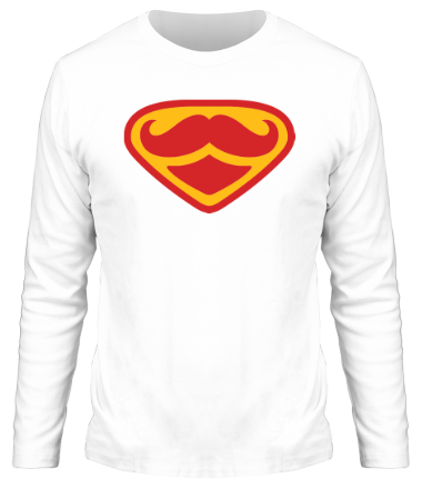 Мужская футболка длинный рукав Moustache Superman