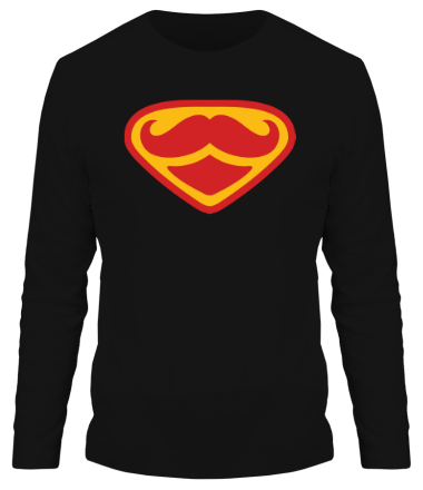 Мужская футболка длинный рукав Moustache Superman