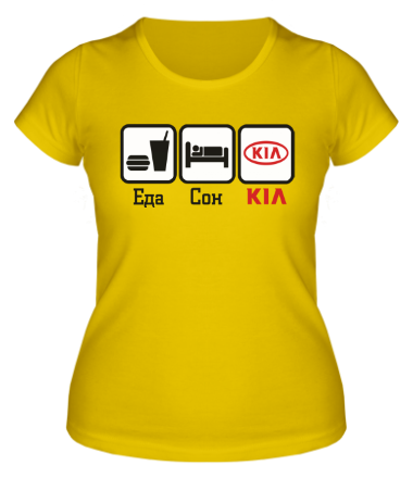Женская футболка Главное в жизни - Еда Сон kia.