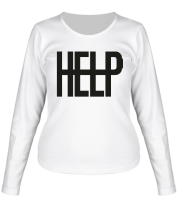Женская футболка длинный рукав Help Me фото