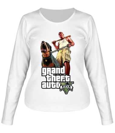 Женская футболка длинный рукав GTA 5 Dog & Man