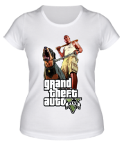Женская футболка GTA 5 Dog & Man фото