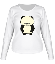 Женская футболка длинный рукав Серьезная панда glow фото