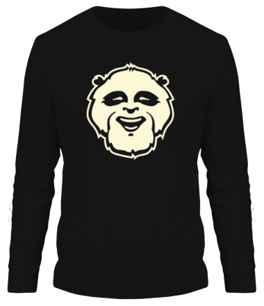 Мужская футболка длинный рукав Веселая панда glow