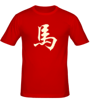 Мужская футболка Китайский символ Лошадь фото