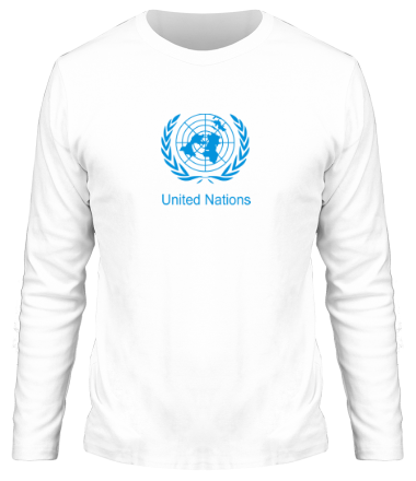 Мужская футболка длинный рукав Эмблема ООН
