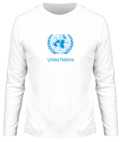 Мужская футболка длинный рукав Эмблема ООН фото