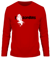 Мужская футболка длинный рукав i love zombies фото
