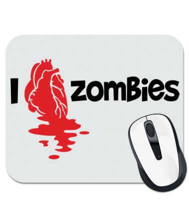 Коврик для мыши i love zombies