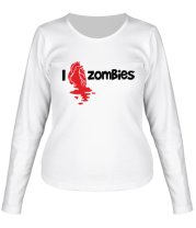 Женская футболка длинный рукав i love zombies фото