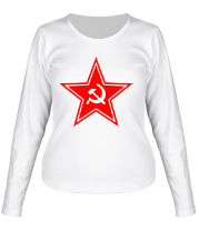 Женская футболка длинный рукав Звезда СССР фото