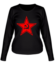 Женская футболка длинный рукав Звезда СССР фото