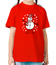 Детская футболка Веселый снеговик фото