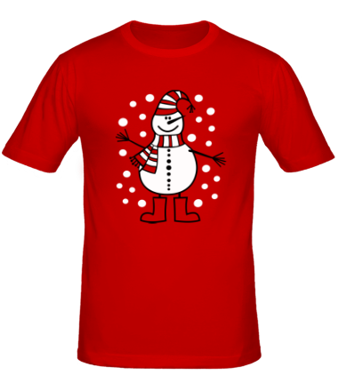 Мужская футболка Веселый снеговик