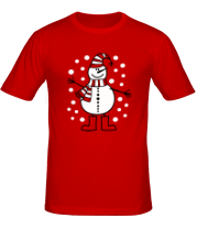 Мужская футболка Веселый снеговик фото