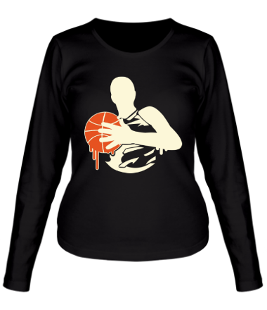 Женская футболка длинный рукав Баскетболист