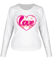 Женская футболка длинный рукав Надпись LOVE фото