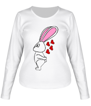 Женская футболка длинный рукав Влюблённый зайчик (парная) фото