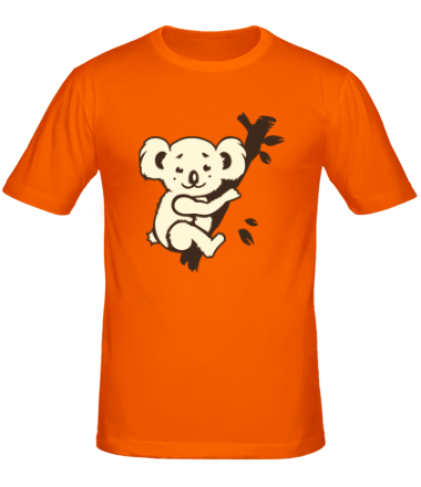 Мужская футболка Коала на дереве glow