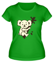Женская футболка Коала на дереве glow фото