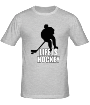 Мужская футболка Life is hockey (Хоккей - это жизнь) фото