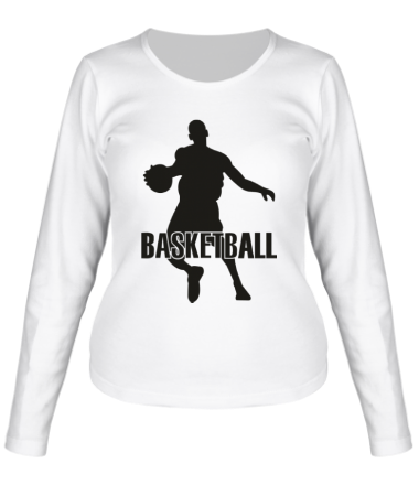 Женская футболка длинный рукав Баскетбол (Basketball)