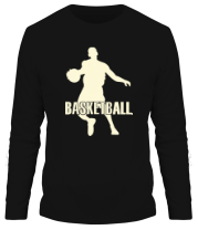 Мужская футболка длинный рукав Баскетбол (Basketball) glow