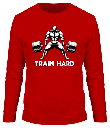 Мужская футболка длинный рукав Train hard