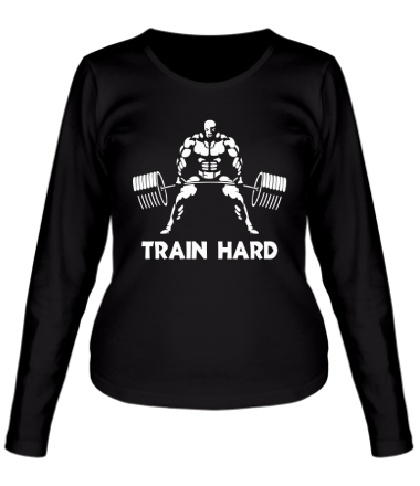 Женская футболка длинный рукав Train hard