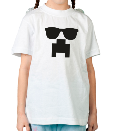 Детская футболка Minecraft logo в очках