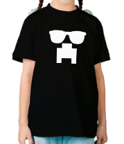 Детская футболка Minecraft logo в очках фото