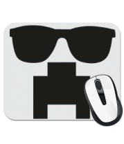 Коврик для мыши Minecraft logo в очках фото
