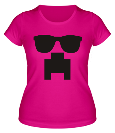 Женская футболка Minecraft logo в очках