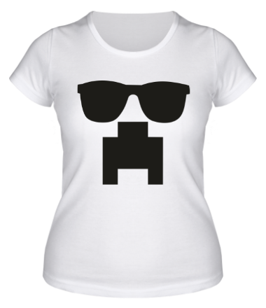 Женская футболка Minecraft logo в очках