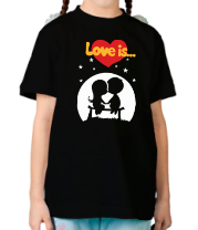 Детская футболка Love is (звездная ночь)
